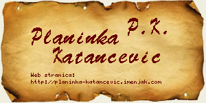 Planinka Katančević vizit kartica